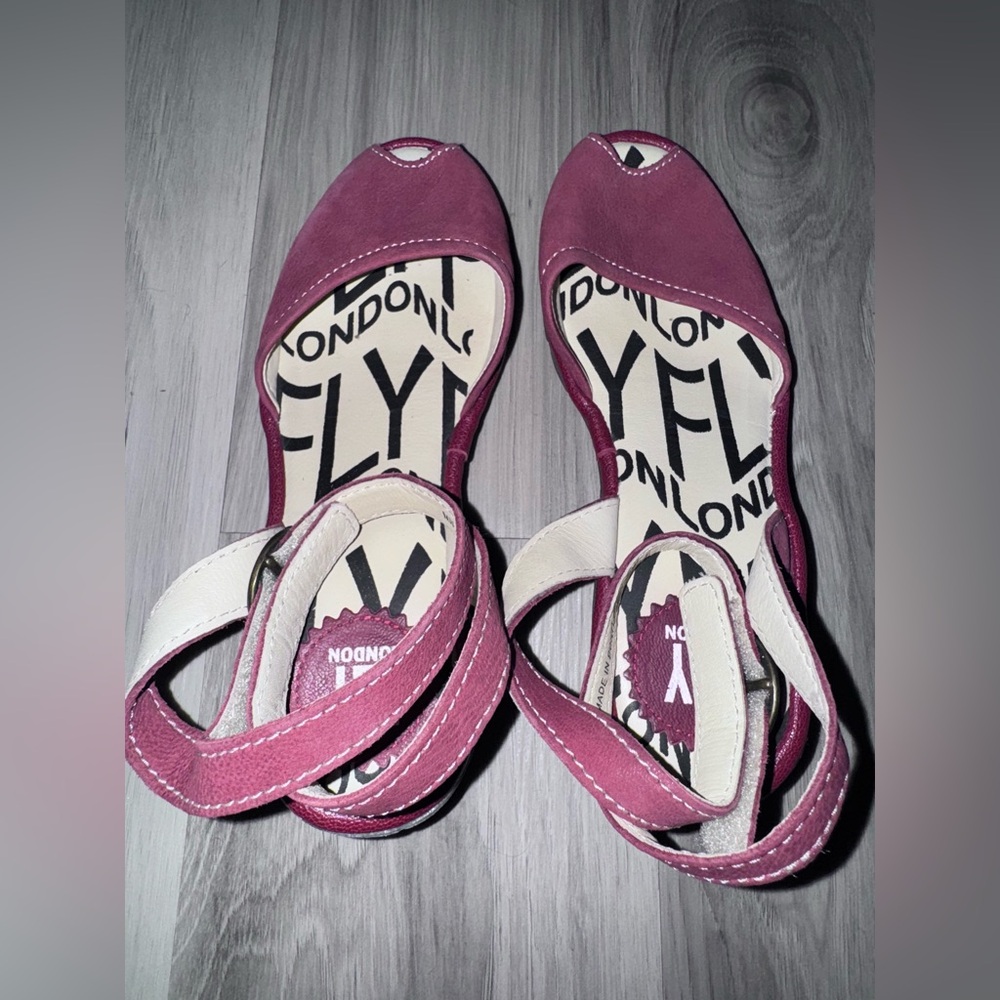 Fly London Women's Burgundy Open-Toe Sandals - Picture 4 of 11